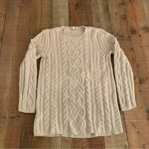 J. Jill womens soft white cable knit crewneck sweater -XS